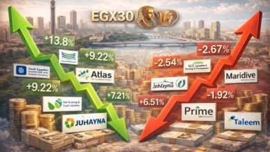 أعلى وأدنى الأسهم في البورصة المصرية