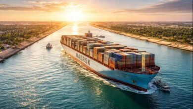 ميرسك تعلن استئناف رحلاتها عبر قناة السويس بين الشرق الأوسط والهند والساحل الشرقي للولايات المتحد